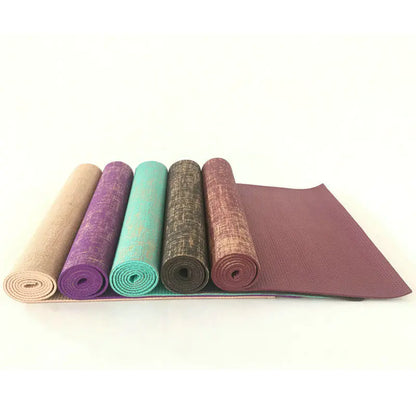 Jute Yoga Mat with PVC for Fitness and Studio Use